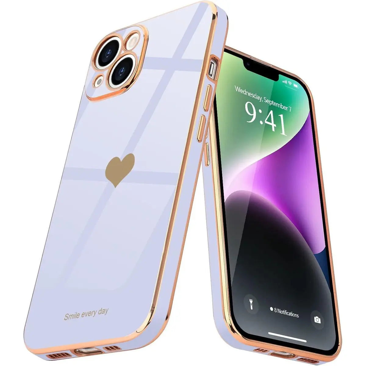 Entronix Case Compatible with iPhone 14 - [Flexible] Luxury Glossy Heart - Entronix