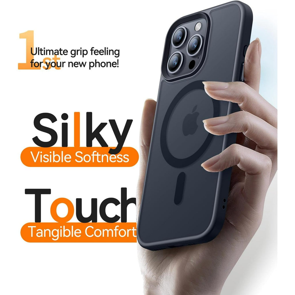 Entronix Bundle Compatible with iPhone 15 Plus - [Magnetic] Translucent Matte Case, 1 Screen Protector & 1 Camera Lens Protector