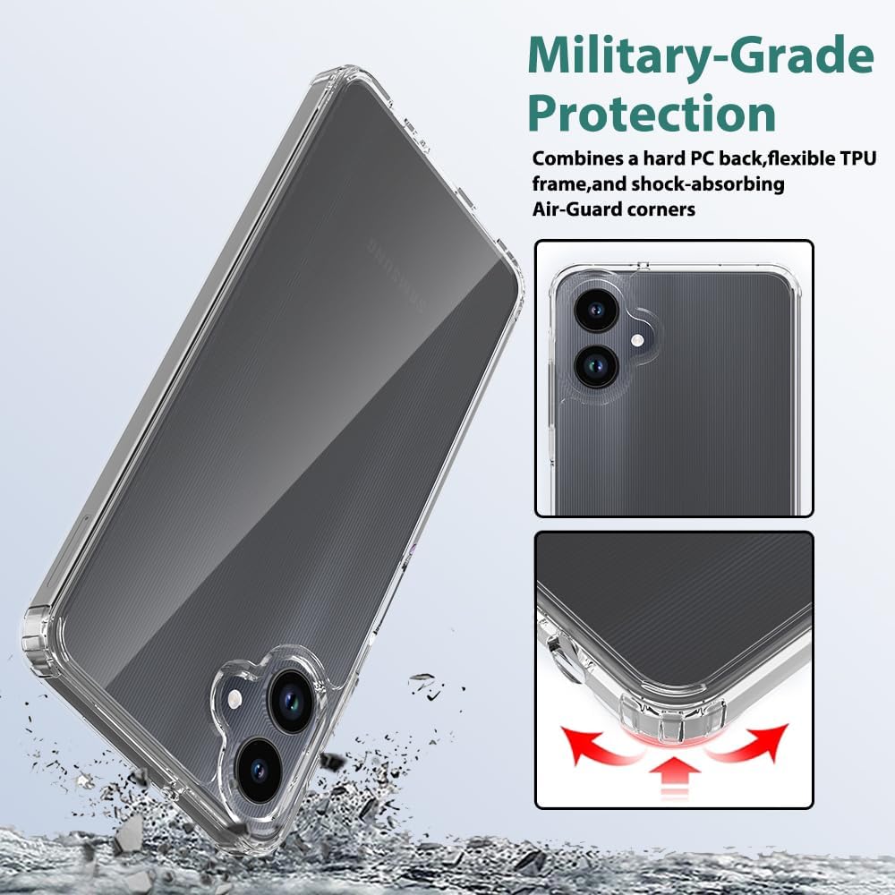 Entronix Bundle Compatible with Galaxy A06 - Clear Case & 2 Clear Screen Protectors