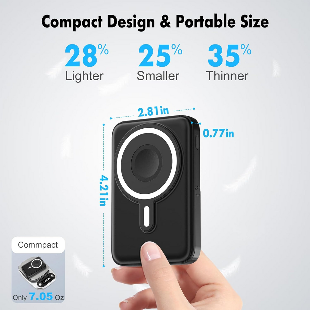 Entronix [Magnetic] Wireless Power Bank - 10000 mAh USB-C/iPhone/Android