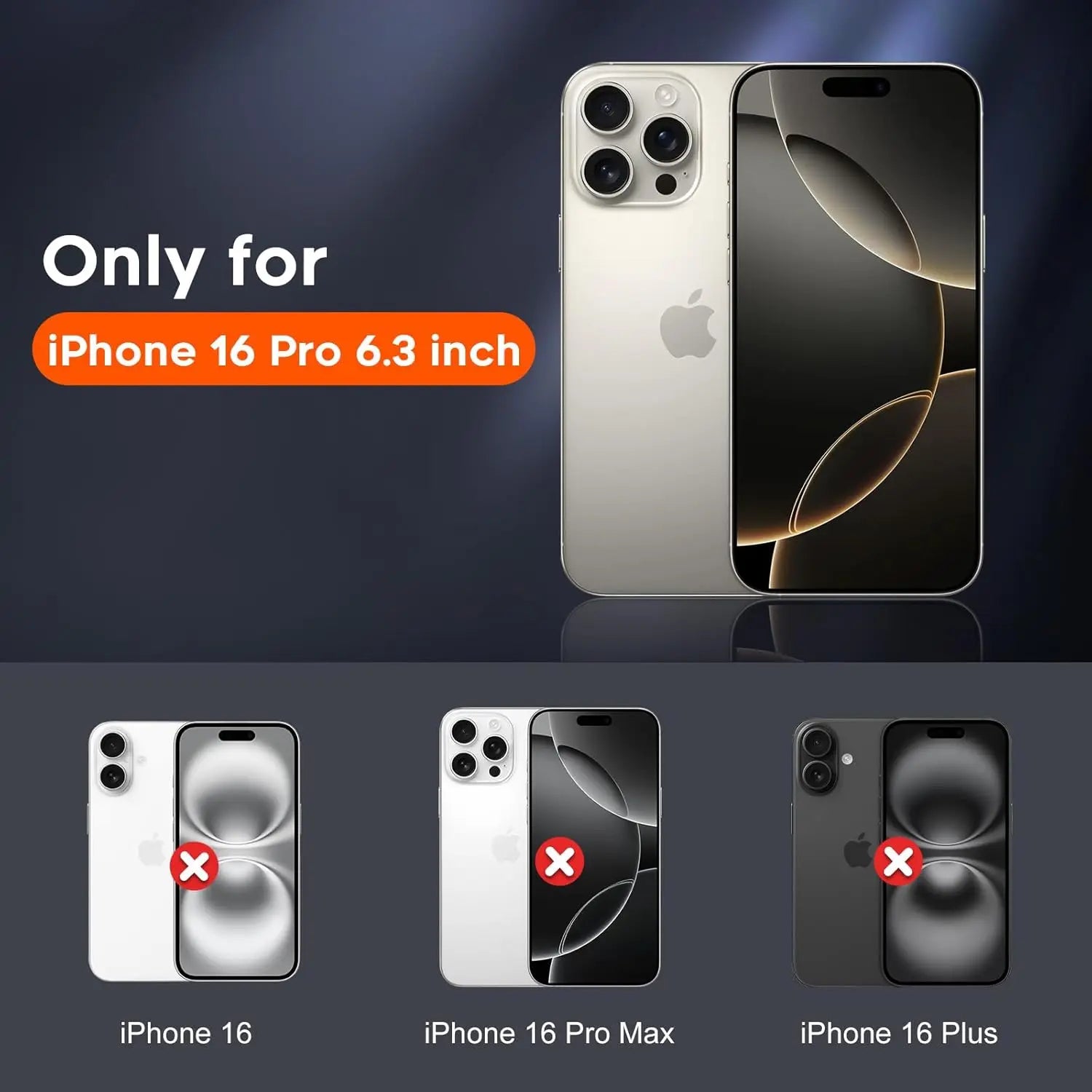 Entronix 3-Pack for Apple iPhone 16 Pro, Anti-Spy Privacy Tempered Glass Screen Protector, Case Friendly & Easy Installation - Entro Retail