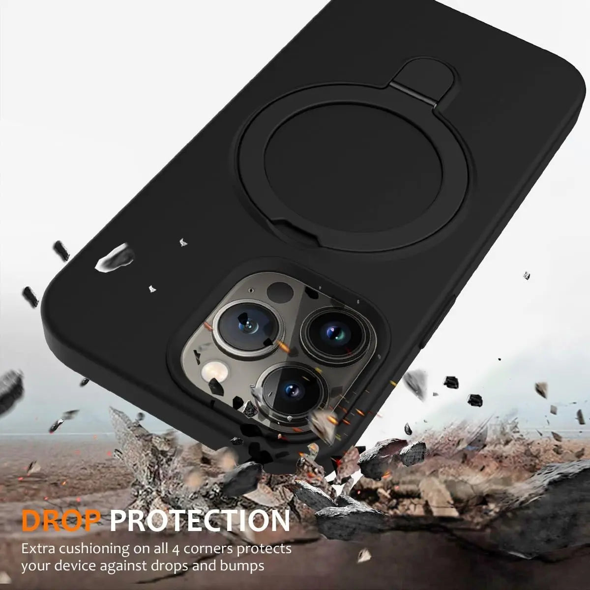 Entronix Silicone Case Designed for Apple iPhone 16 Plus with Stand, Protection Shockproof Dropproof Dustproof Slim Design Phone Cover - Entro Retail
