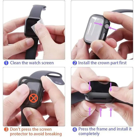 Entronix Apple Watch Series 3/2/1, 42mm Case - Built-In Screen Protector, - Entronix