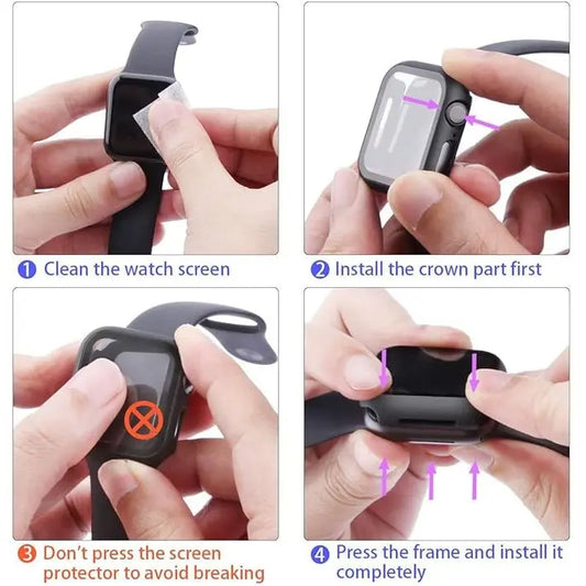Entronix Apple Watch Series 3/2/1, 38mm Case - Built-In Screen Protector, - Entronix