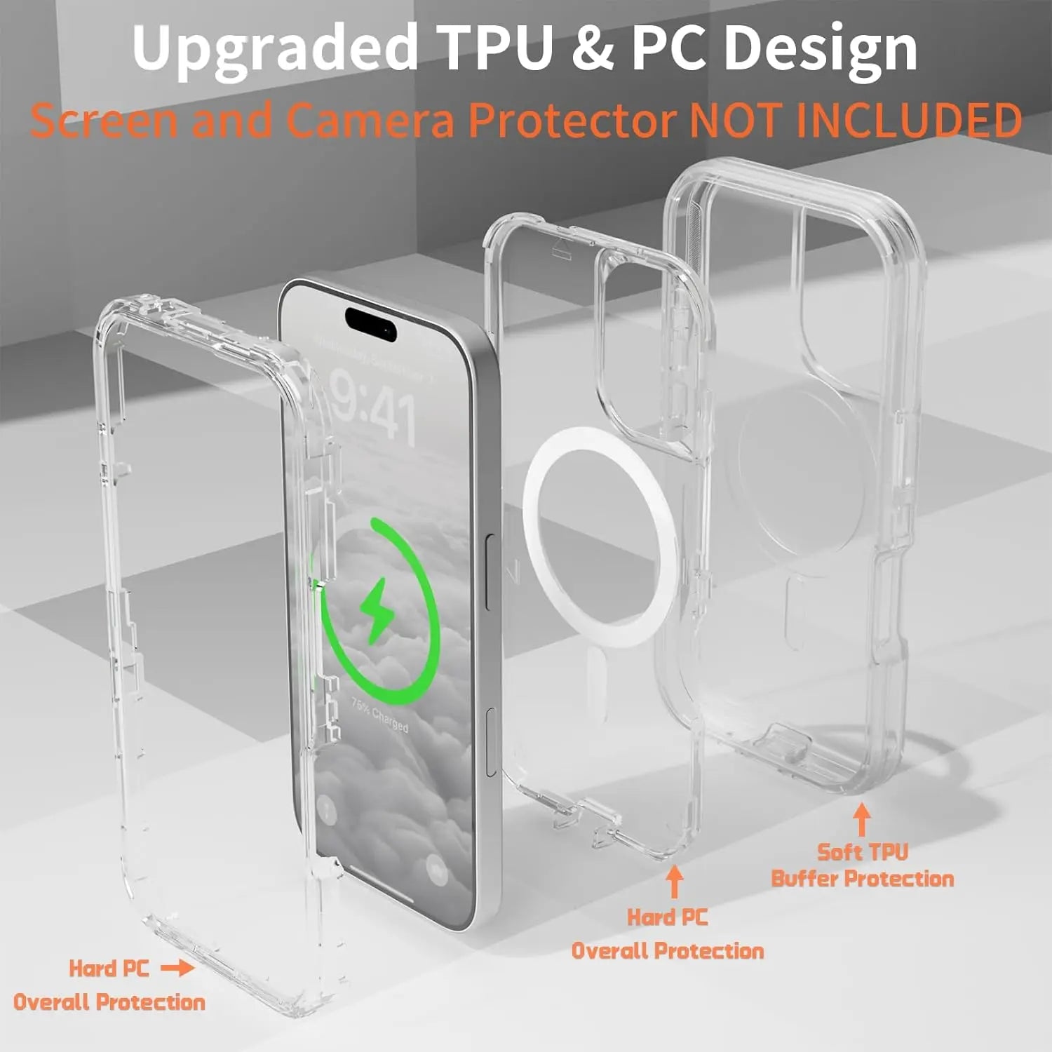 Entronix [Magnetic] Case Compatible with iPhone 16 Plus - [Clear] Triple-Layer Heavy Duty Protection - Entronix