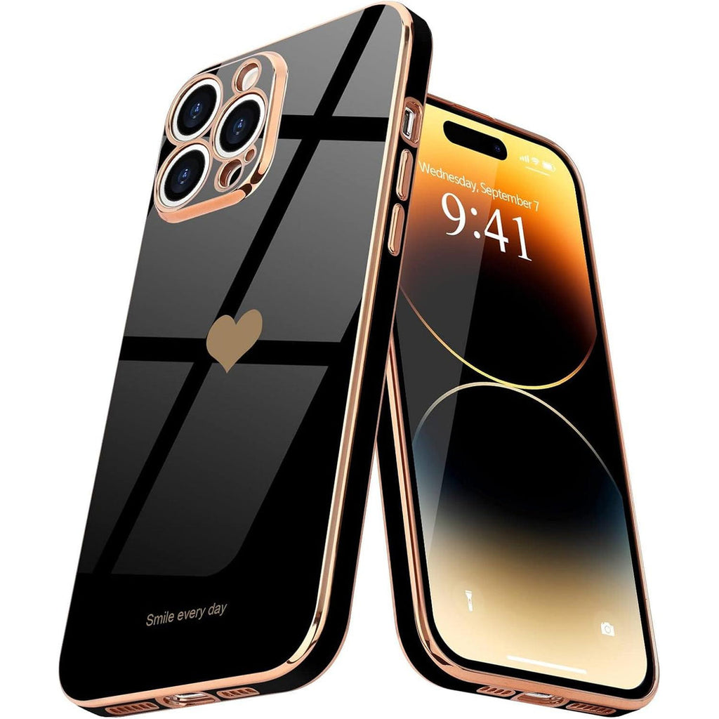 Entronix Case Compatible with iPhone 15 Pro Max - [Flexible] Luxury Glossy Heart