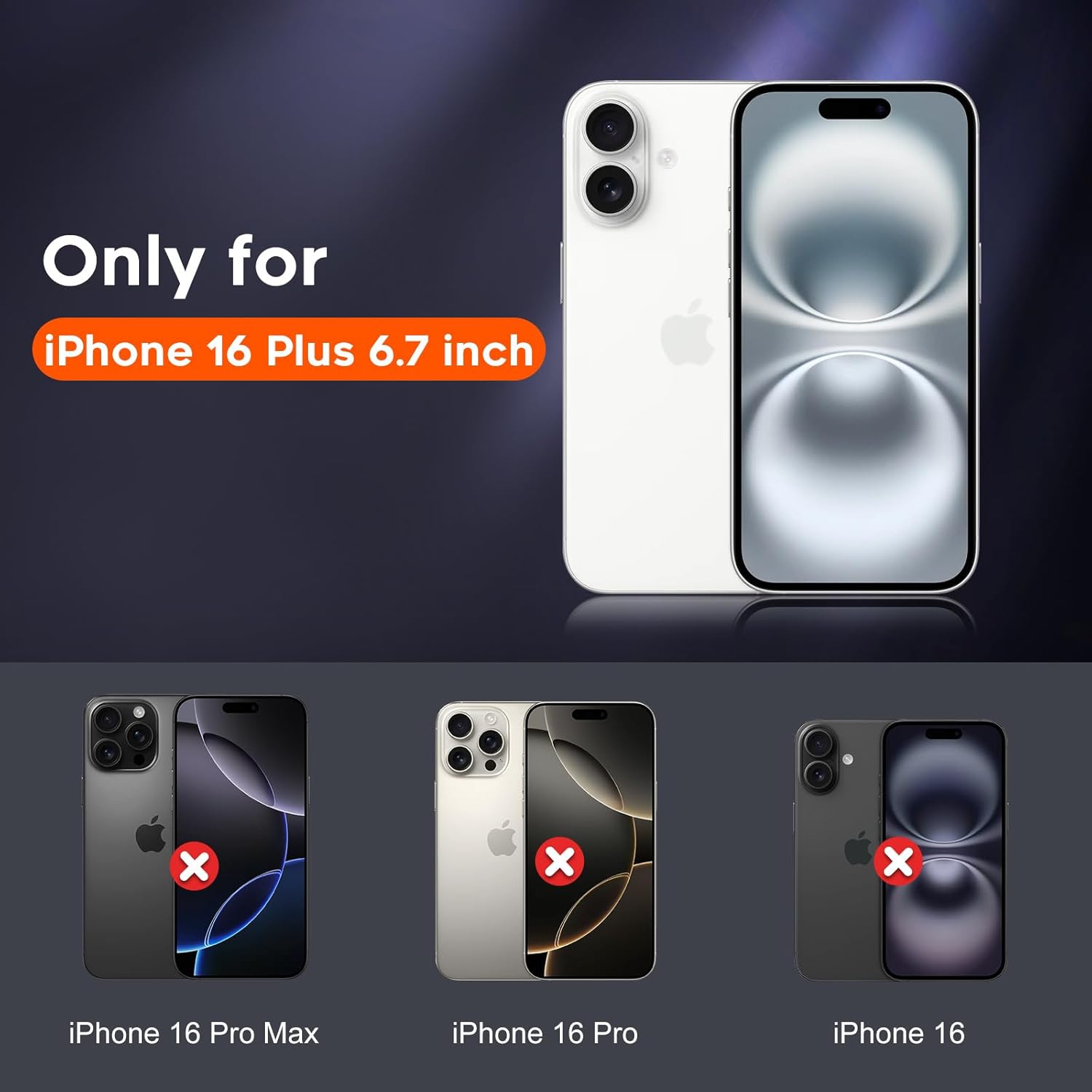 Entronix 6-Pack for Apple iPhone 16 Plus, 3 Clear Tempered Glass Screen Protectors & 3 Camera Lens Protectors - Entro Retail