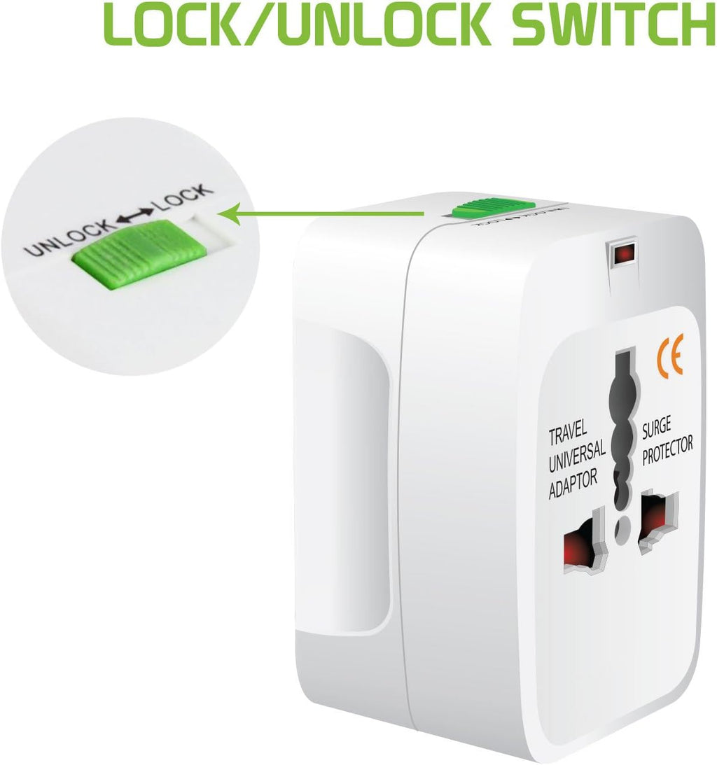 Entronix International Plug Adapter - 2-Pack Converter for EU, UK, AU, Asia to US Outlets