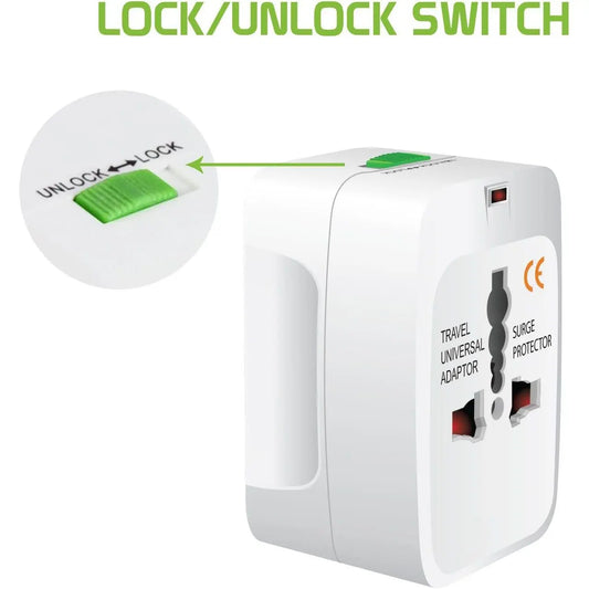 Entronix International Plug Adapter - 2-Pack Converter for EU, UK, AU, Asia to US Outlets - Entronix