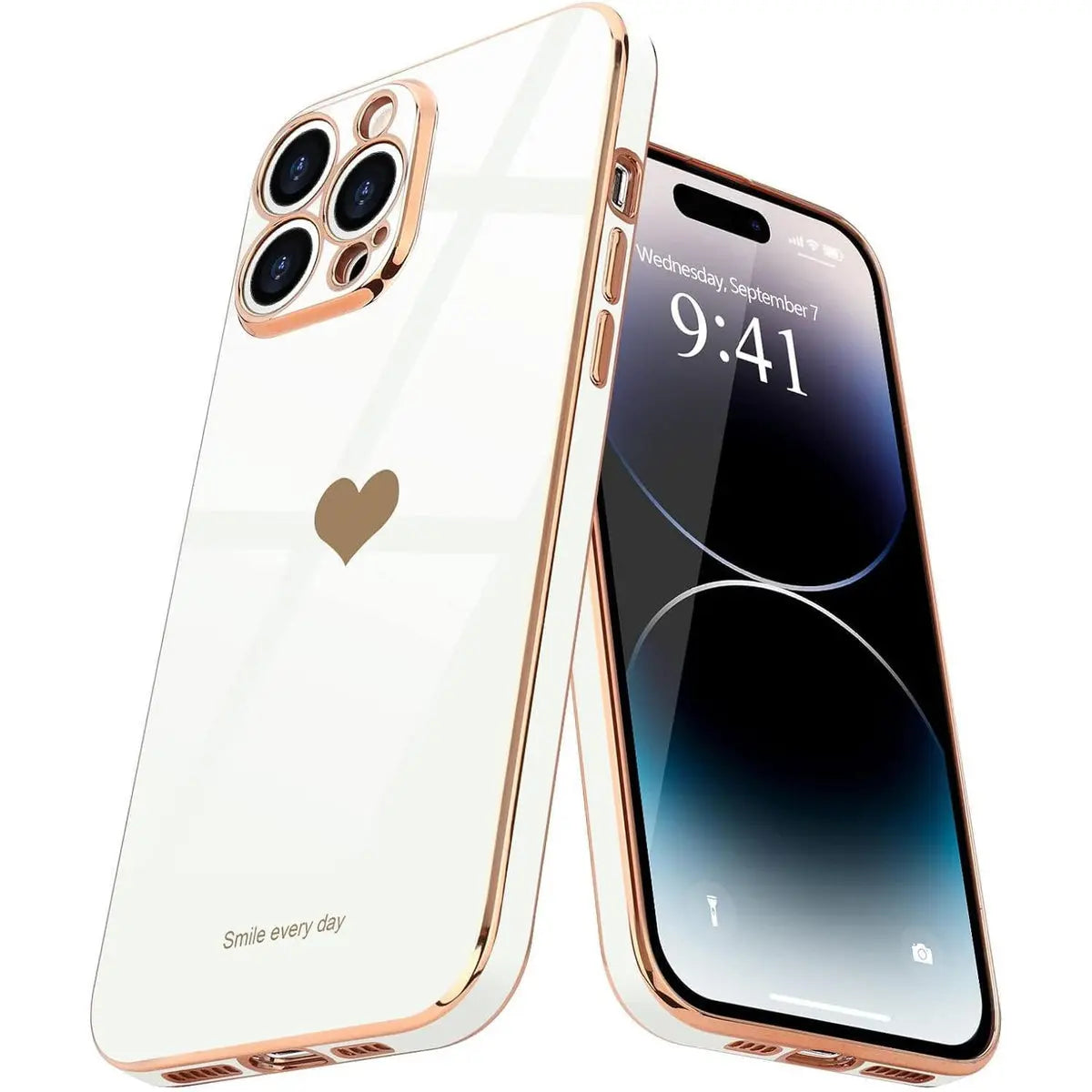 Entronix Apple iPhone 15 Pro Max/14 Pro Max Case - [Smile Everyday] Luxury Heart, - Entronix