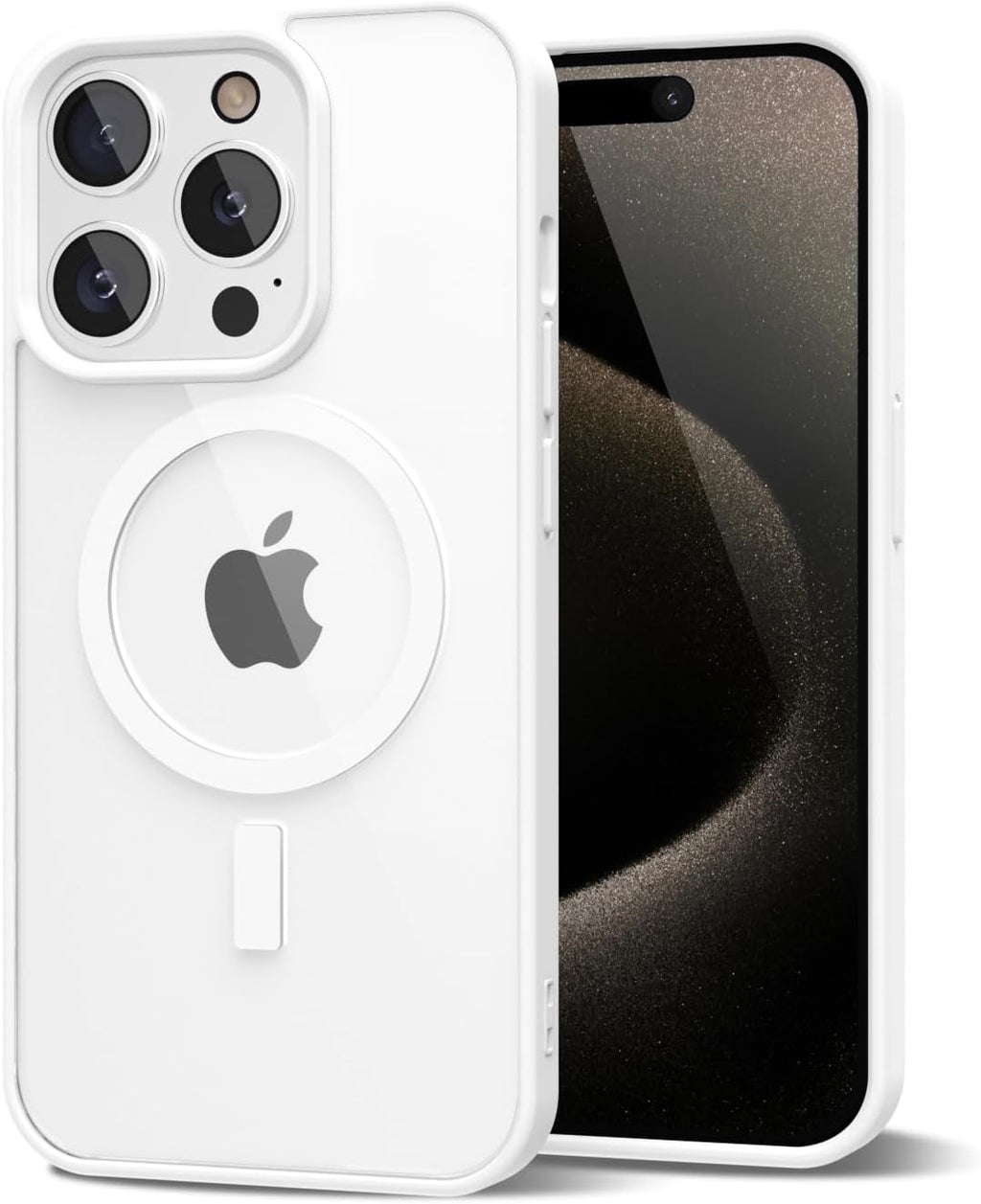 Entronix [Magnetic] Case Compatible with iPhone 14 Pro Max - [Clear Back] Soft Matte Frame