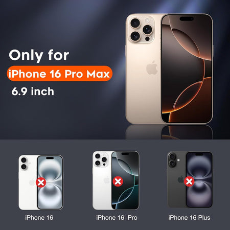 Entronix 3-Pack for Apple iPhone 16 Pro Max, Anti-Spy Privacy Tempered Glass Screen Protector, Case Friendly & Easy Installation - Entro Retail