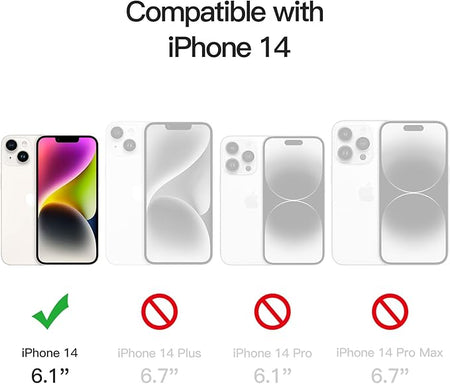 Entronix Glitter Clear Case for Apple iPhone 14, [Magnetic-Compatible] Crystal Clear Sparkly Bumper Cover - Entro Retail