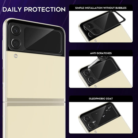 Entronix 3-Pack for Samsung Galaxy Z Flip5, Clear Camera Lens Protector, Easy Installation - Entro Retail