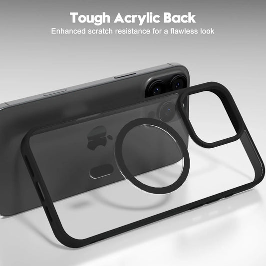 Entronix [Magnetic] Case Compatible with iPhone 12 Pro Max - [Clear Back] Soft Matte Frame - Entronix
