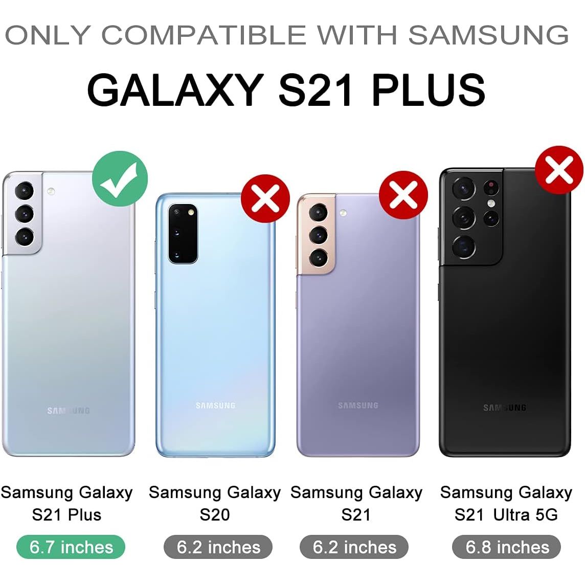 Entronix 2-in-1 Bundle for Samsung Galaxy S21 Plus, Heavy Duty Case & Clear Tempered Glass Screen Protector, Full Protection & Easy Installation - Entro Retail