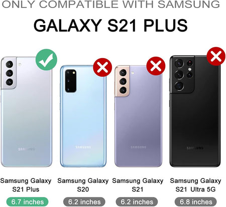 Entronix 3-in-1 Bundle for Samsung Galaxy S21 Plus, Heavy Duty Case & 2 Clear Tempered Glass Screen Protectors - Entro Retail