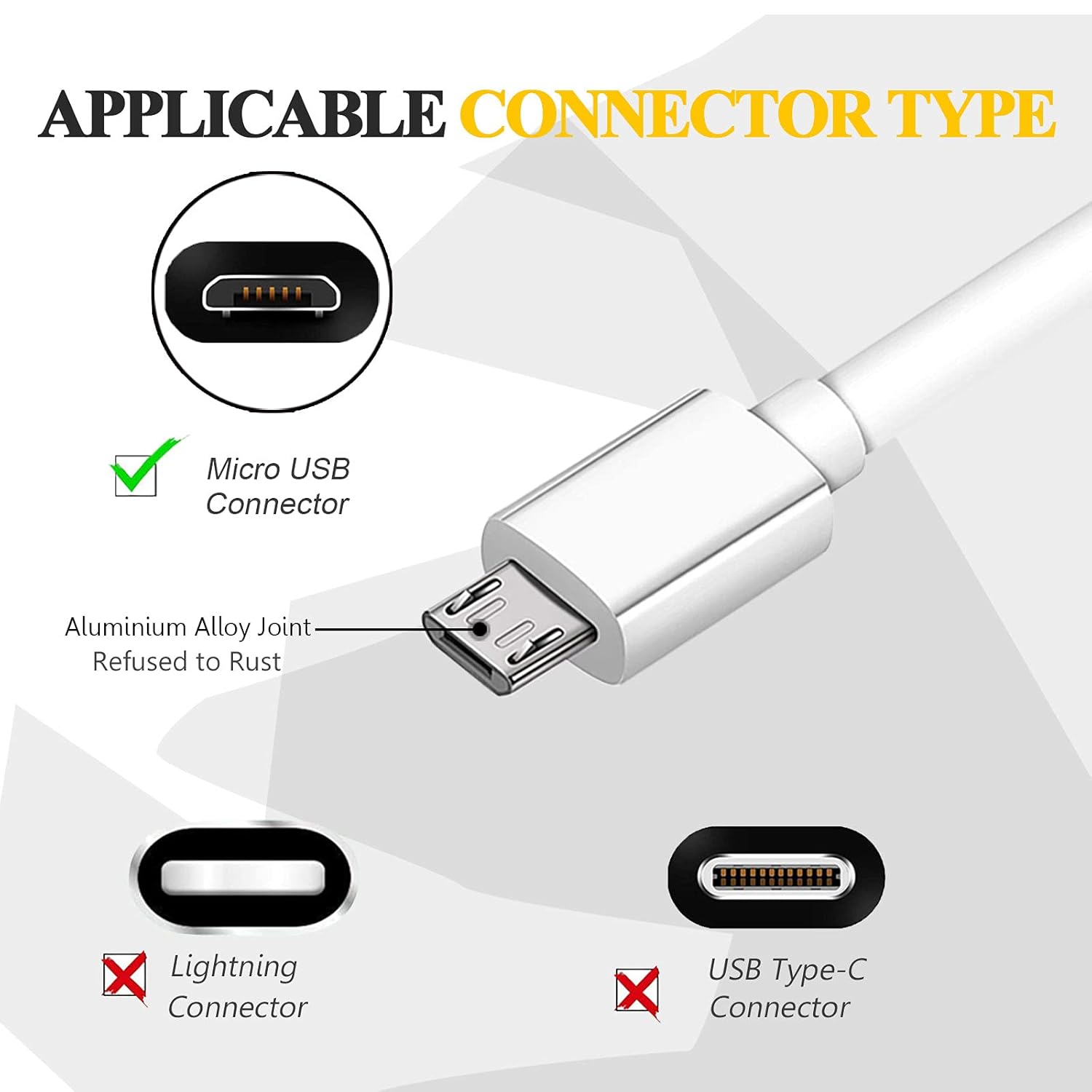 Entronix USB-A to Micro-USB Charger Cable, 3 [3FT] Micro-USB Cable Compatible with Android