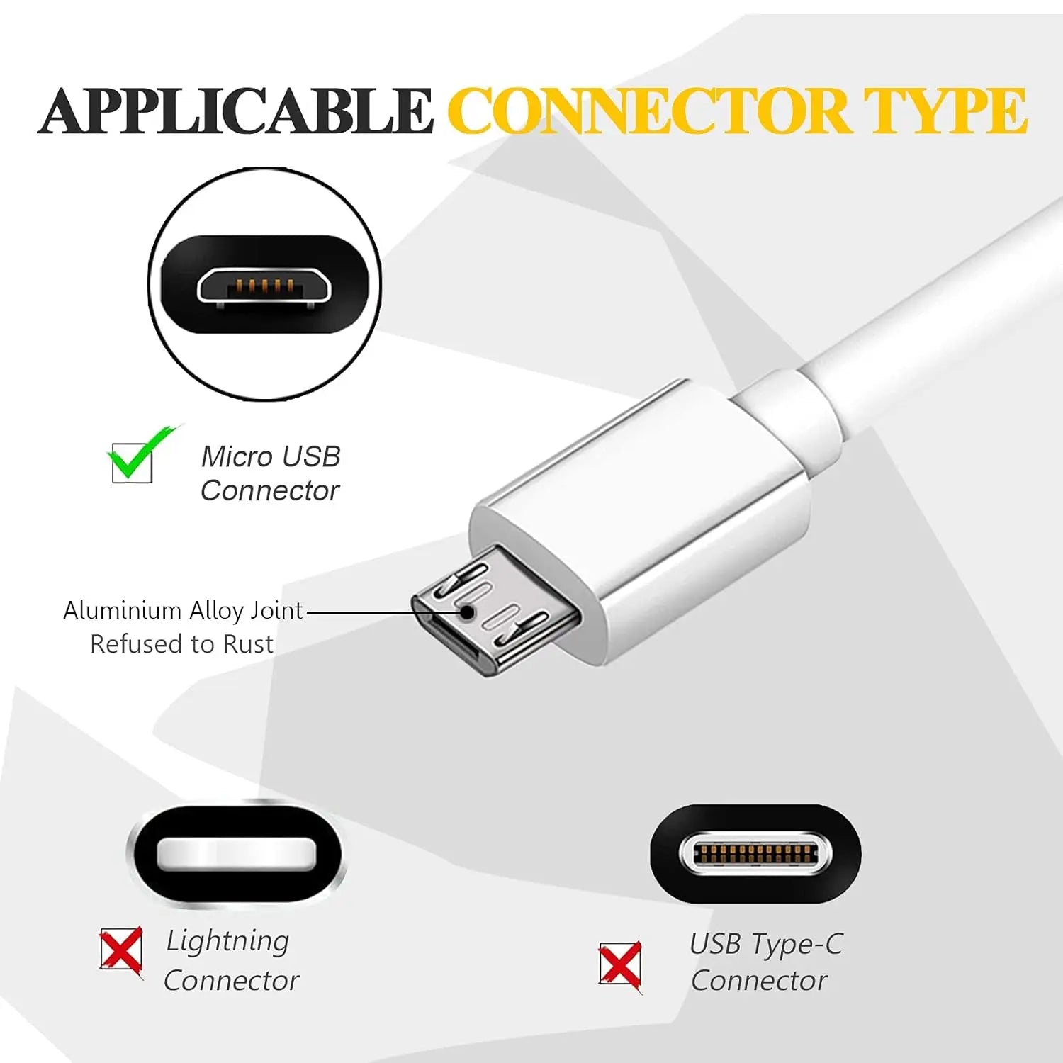 Entronix USB-A to Micro-USB Charger Cable, 2-Pack [3FT] Micro-USB Cable Compatible with Android - Entronix
