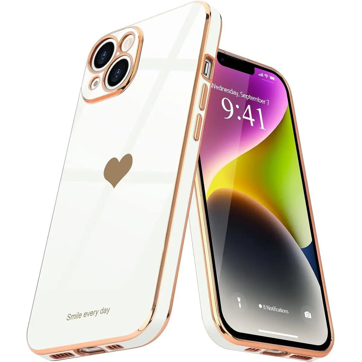 Entronix Case Compatible with iPhone 14 Plus - [Flexible] Luxury Glossy Heart - Entronix