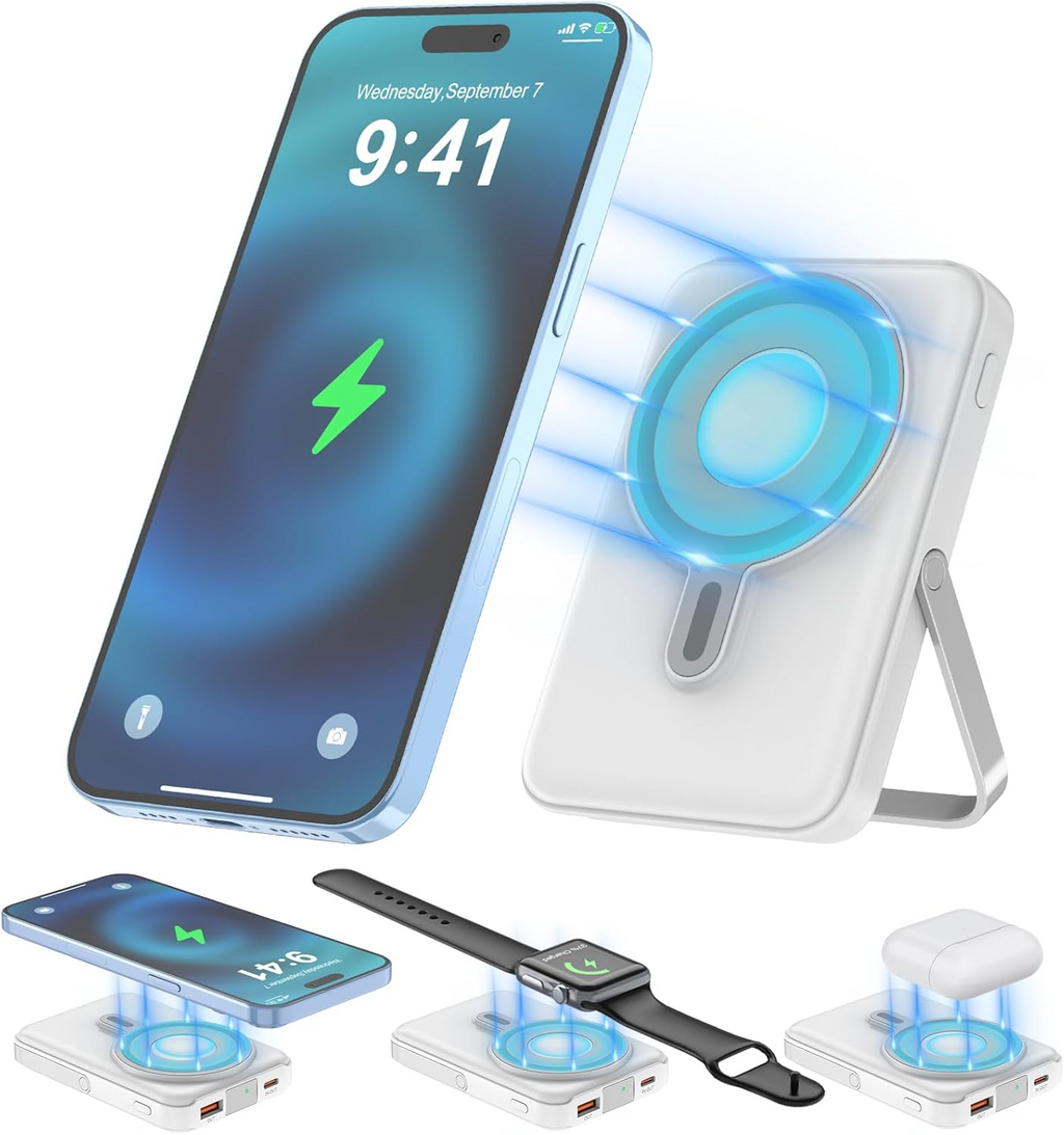 Entronix [Magnetic] Wireless Power Bank - 10000 mAh USB-C/iPhone/Android