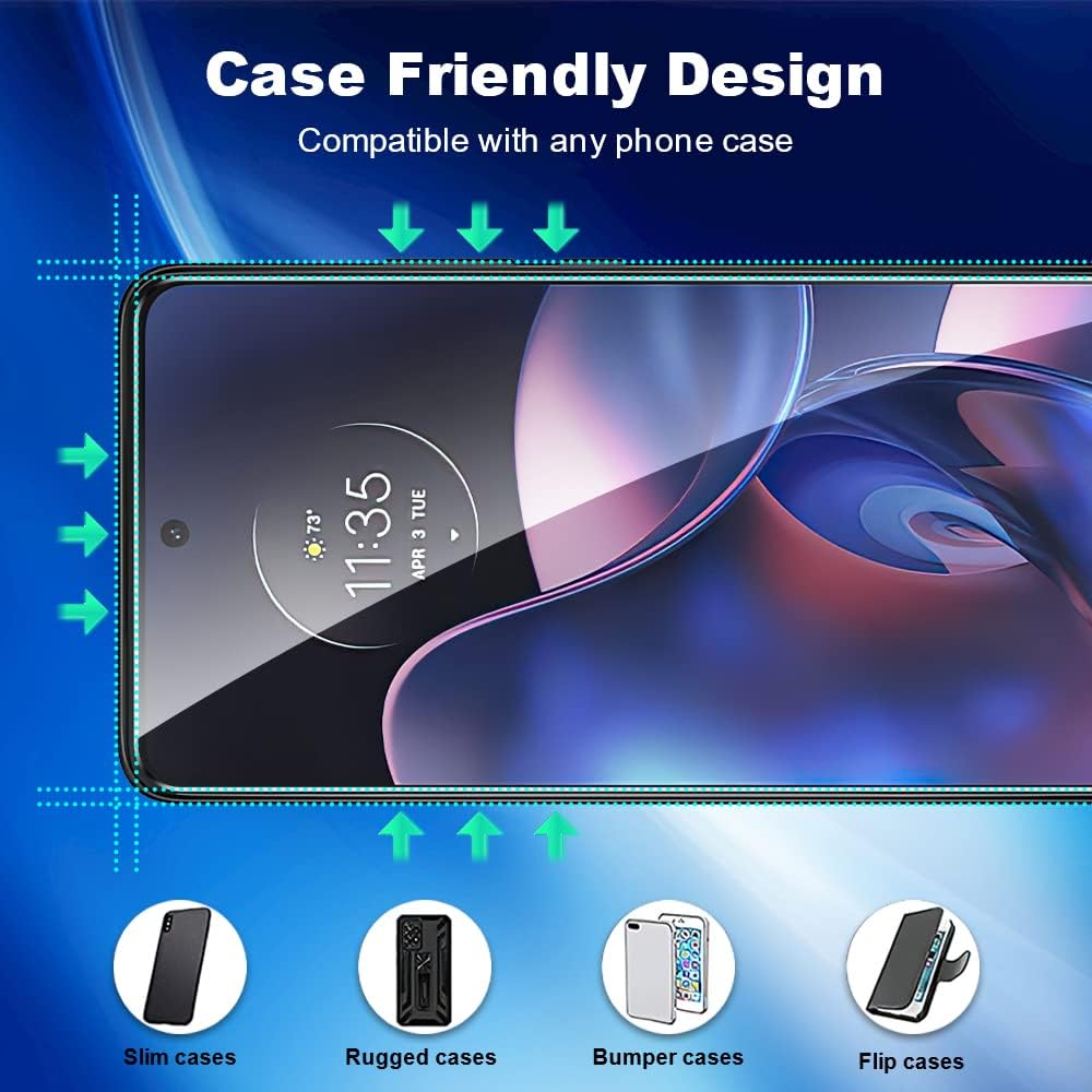 Entronix 2-Pack for Motorola Edge 2022, Clear Tempered Glass Screen Protector - Entro Retail