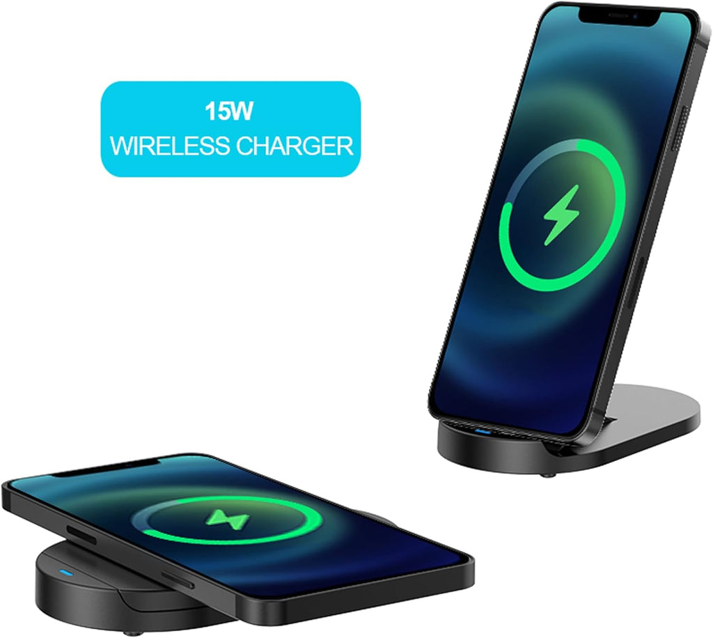 Entronix Wireless Fast Charging Stand Pad - USB-C/iPhone/Android