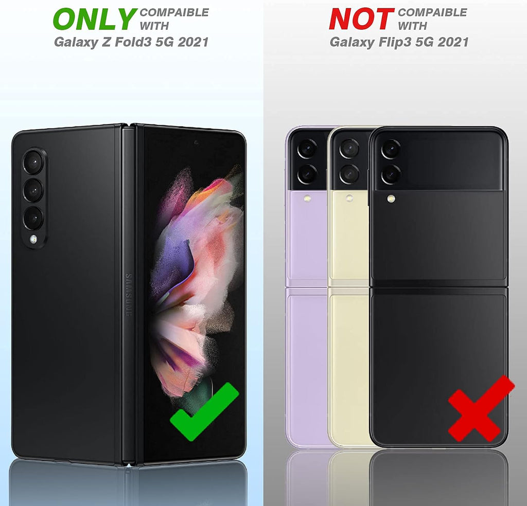 Entronix Matte Ring Case for Samsung Galaxy Z Fold 3, Slim Matte Cover with Built-In Kickstand, - Entro Retail