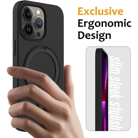 Entronix Silicone Case Designed for Apple iPhone 16 Plus with Stand, Protection Shockproof Dropproof Dustproof Slim Design Phone Cover - Entro Retail