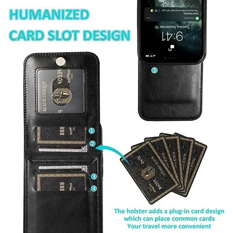 Entronix Case Compatible with iPhone 17 Pro - [6 Slot Card Holder] Slim Leather Wallet - Entronix