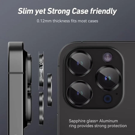 Entronix Metallic Camera Lens Protector for Apple iPhone 14 Pro Max, Easy Installation, - Entro Retail