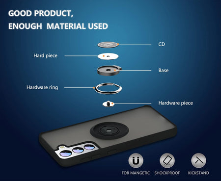 Entronix Matte Ring Case for Samsung Galaxy S20, Slim Matte Cover with Built-In Kickstand, - Entro Retail