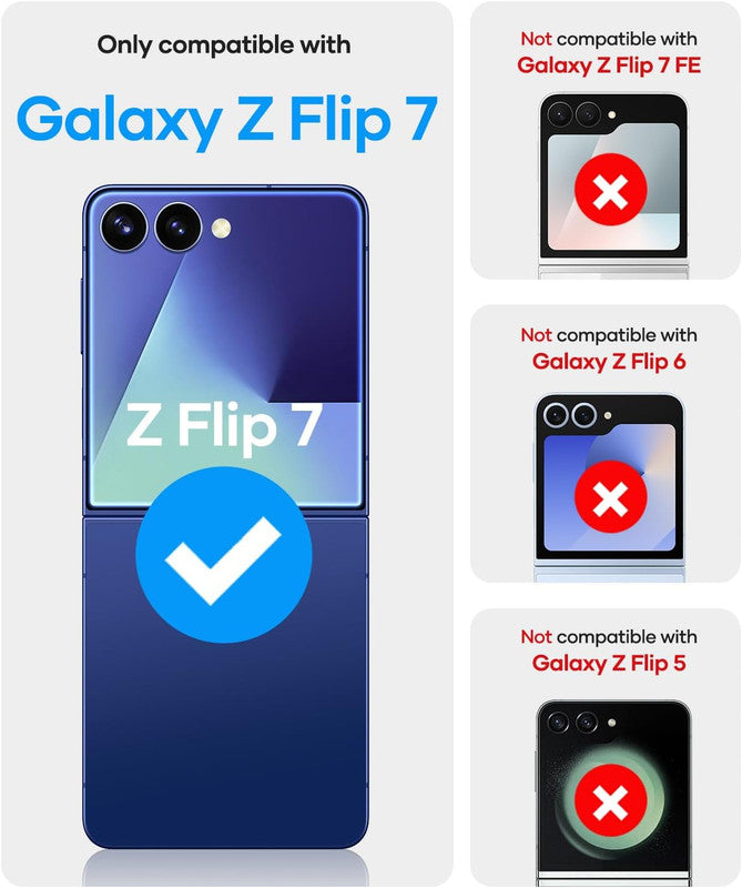 Entronix [Magnetic] Case Compatible with Galaxy Z Flip 7 - [Hard Back] Slim Clear