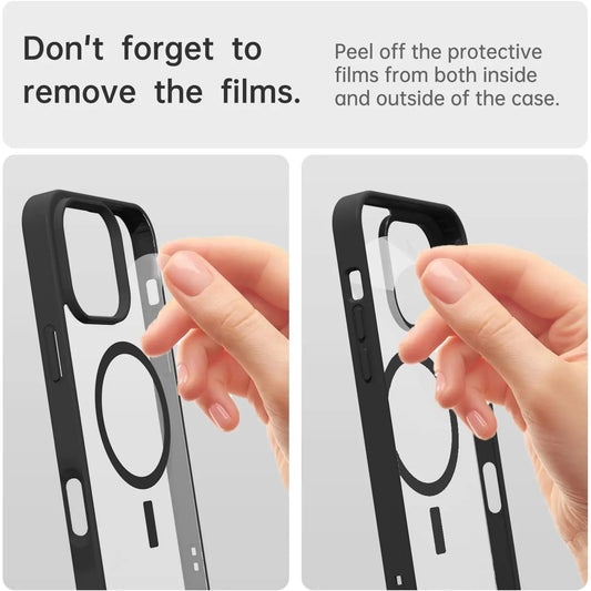 Entronix [Magnetic] Case Compatible with iPhone 12 Pro Max - [Clear Back] Soft Matte Frame - Entronix