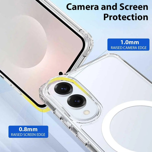Entronix [Magnetic] Case Compatible with Galaxy S25 Edge - [Hard Back] Slim Clear - Entronix