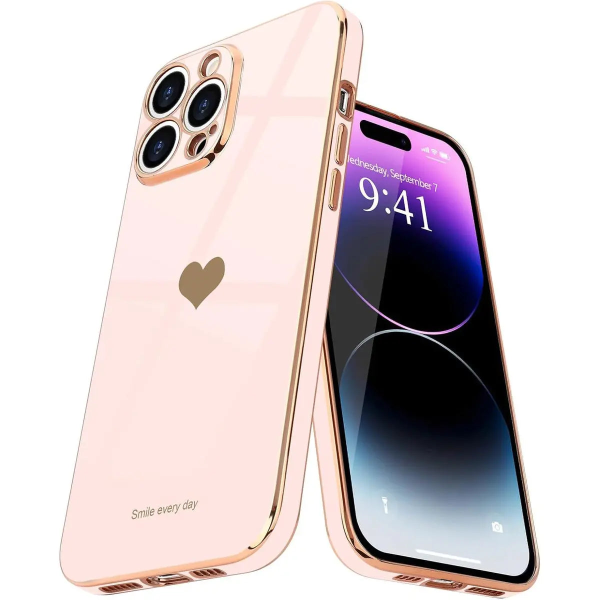 Entronix Apple iPhone 15 Pro Max/14 Pro Max Case - [Smile Everyday] Luxury Heart, - Entronix