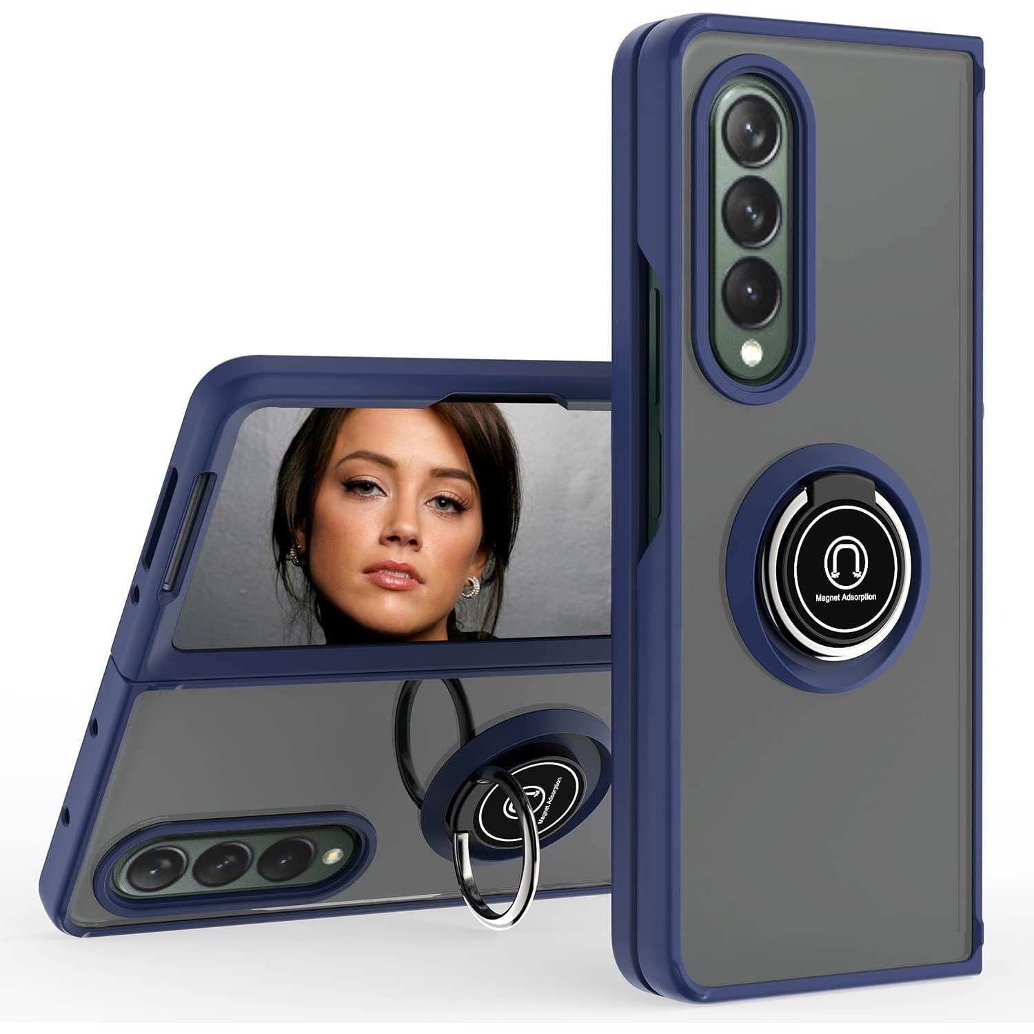 Entronix Samsung Galaxy Z Fold 4 Matte Ring Holder Case - Entro Retail