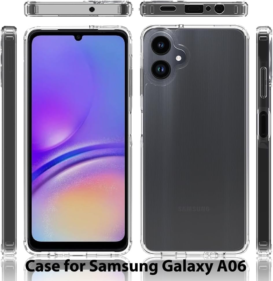 Entronix Bundle Compatible with Galaxy A06 - Clear Case & 2 Clear Screen Protectors