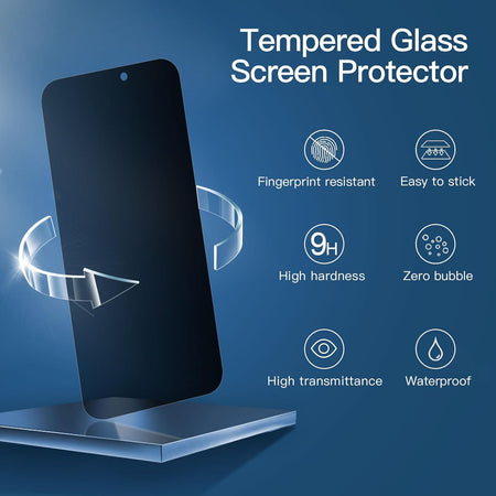 Entronix 3-Pack for Apple iPhone 16 Pro Max, Anti-Spy Privacy Tempered Glass Screen Protector, Case Friendly & Easy Installation - Entro Retail