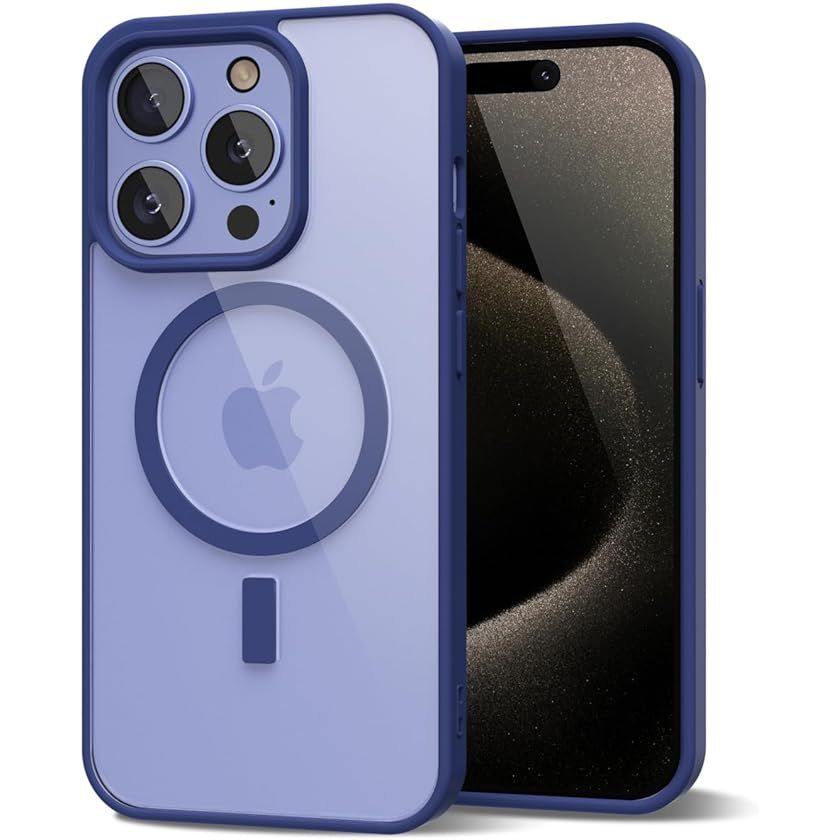 Entronix [Magnetic] Case Compatible with iPhone 12/12 Pro - [Clear Back] Soft Matte Frame