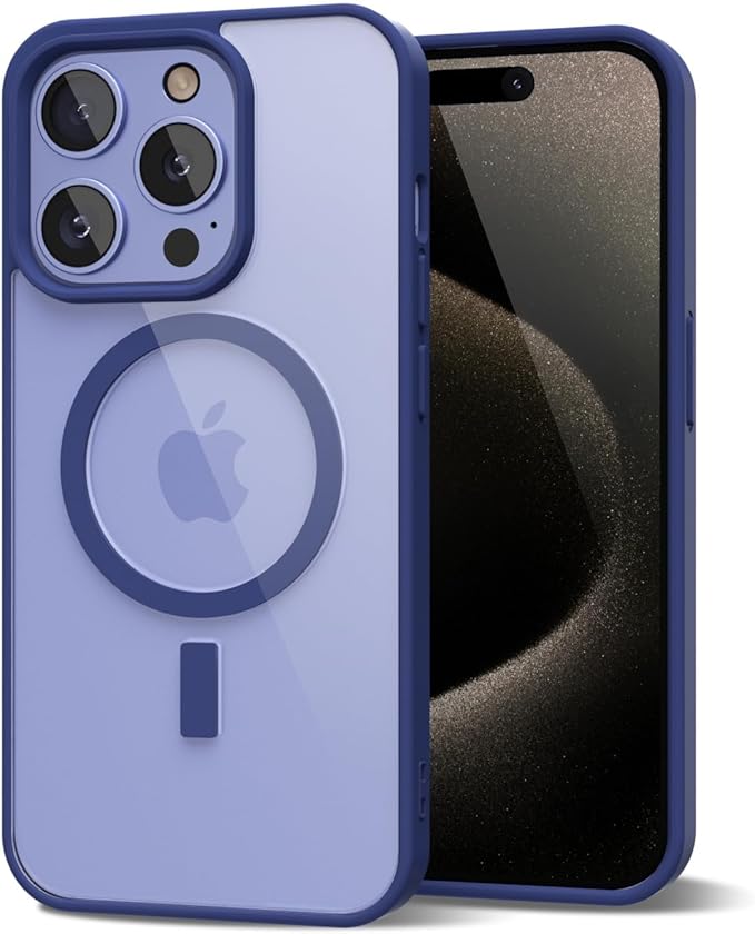 Entronix [Magnetic] Case Compatible with iPhone 12 Pro Max - [Clear Back] Soft Matte Frame