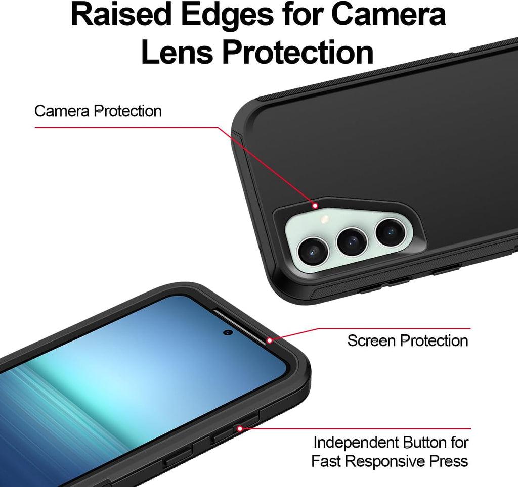 Entronix Bundle Compatible with Galaxy S25 - Heavy Duty Case & 2 Clear Screen Protectors