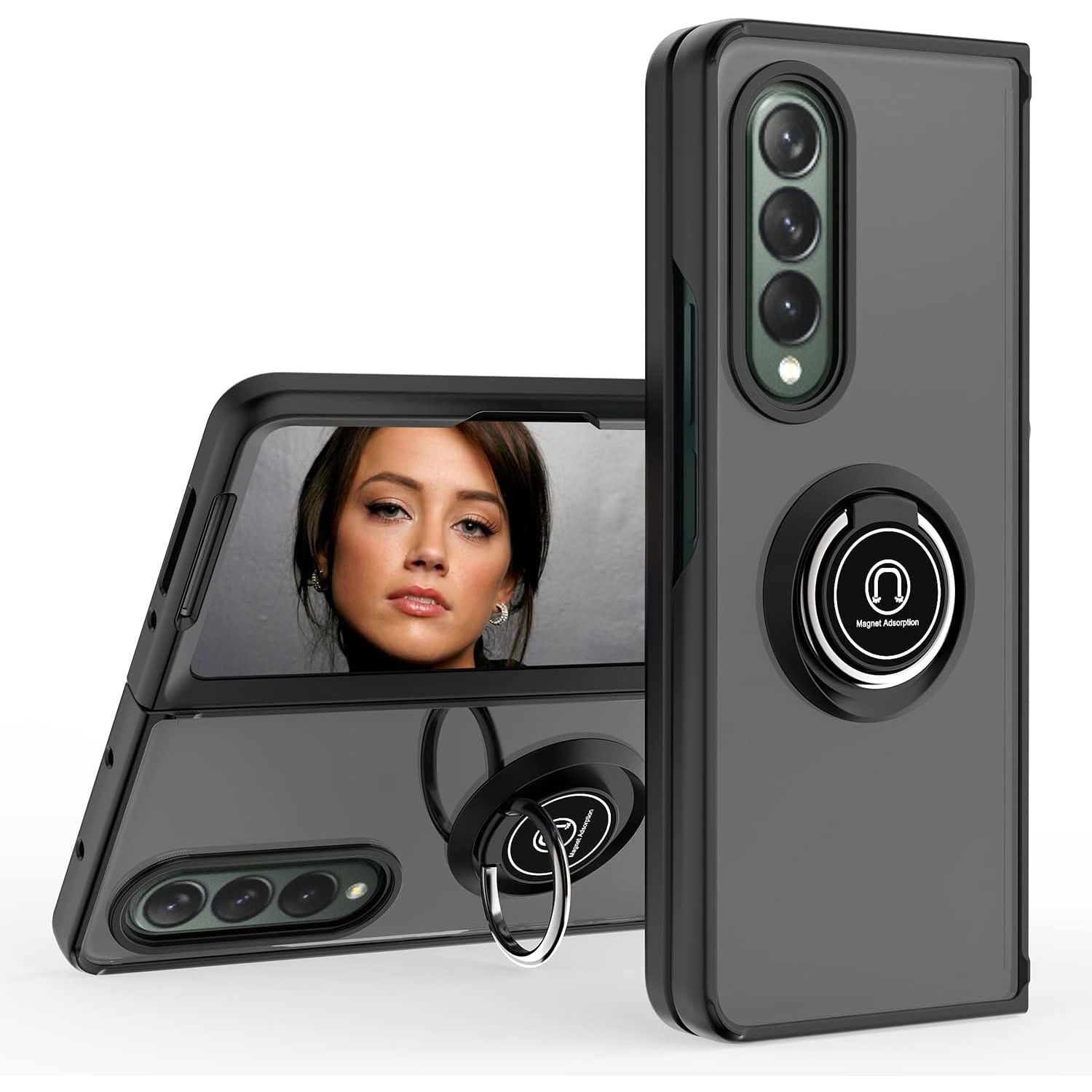 Entronix Samsung Galaxy Z Fold 4 Matte Ring Holder Case - Entro Retail