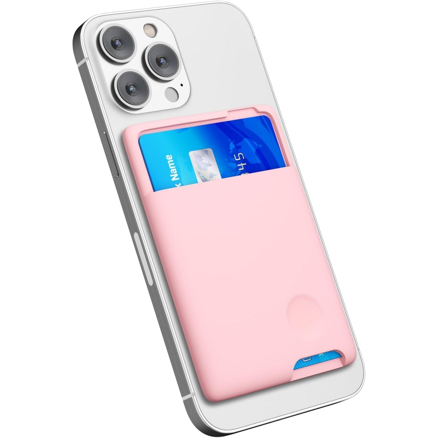 Entronix Silicone Card Holder for Apple/Samsung/All Phones, Sticky Wallet Pocket Back Cover, - Entro Retail