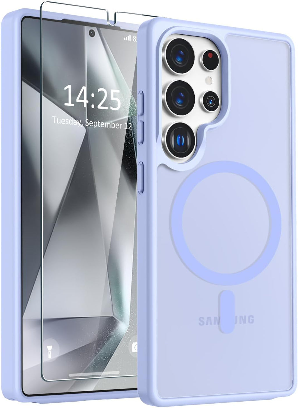 Entronix Bundle Compatible with Galaxy S25 Ultra - [Magnetic] Translucent Matte Case & 1 Clear Screen Protector