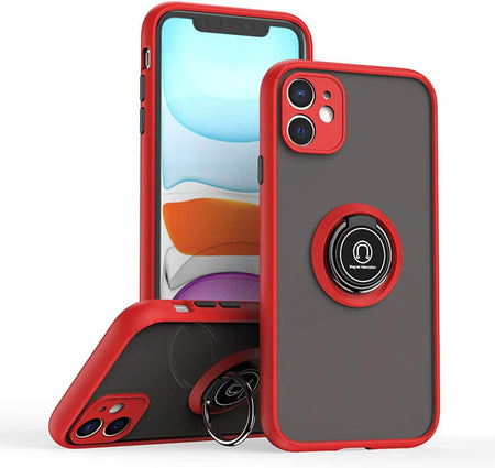 Entronix Matte Ring Case for Apple iPhone 12/12 Pro, Slim Matte Cover with Built-In Kickstand, - Entro Retail