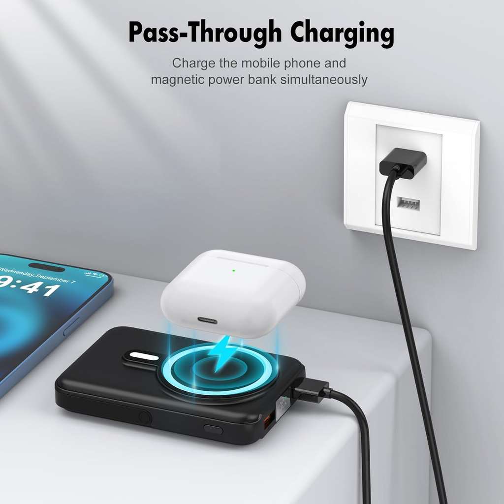 Entronix [Magnetic] Wireless Power Bank - 10000 mAh USB-C/iPhone/Android