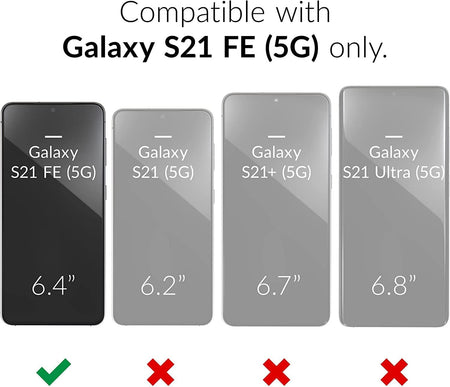 Entronix 3-in-1 Bundle for Samsung Galaxy S21 FE, Heavy Duty Case & 2 Clear Tempered Glass Screen Protectors - Entro Retail