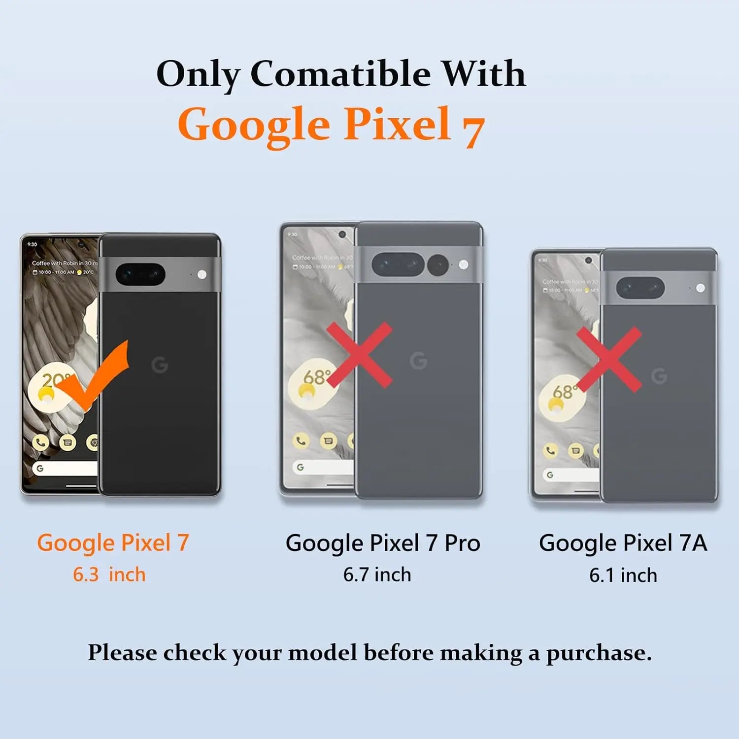 Entronix Heavy Duty Case for Google Pixel 7, Triple-Layer & Full Protection, - Entro Retail