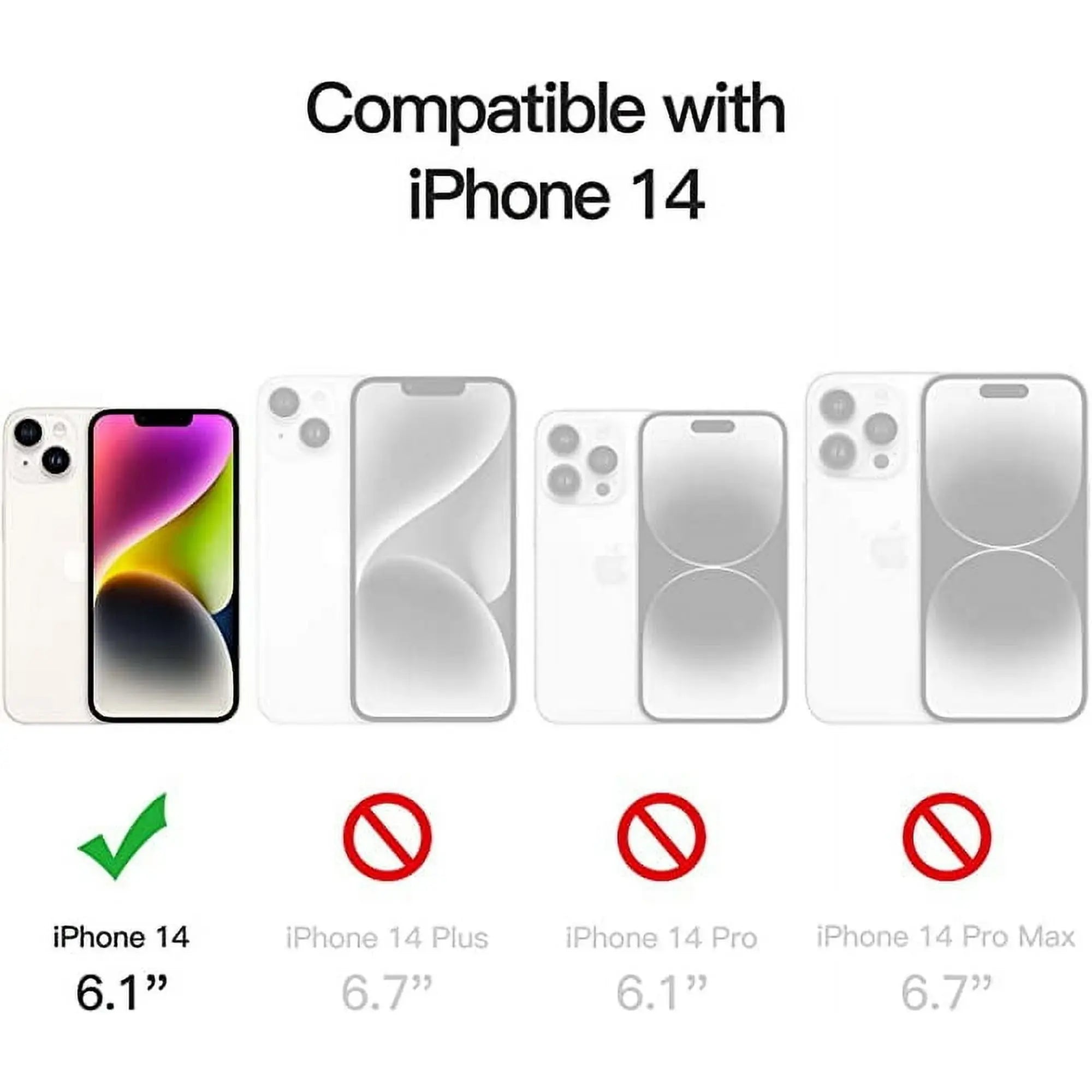 Entronix Bundle Compatible with iPhone 14 - [Magnetic] Clear Case, 2 Clear Screen Protectors & 1 Metallic Camera Lens Protector - Entronix